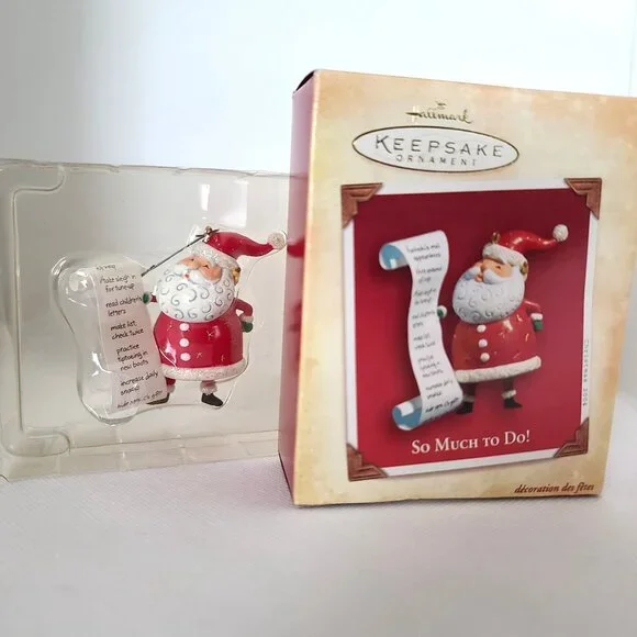 Hallmark Keepsake Ornaments Lot of 5-Curius the Elf, 2 Santas, Pony, USA Snowman - Picture 3 of 16